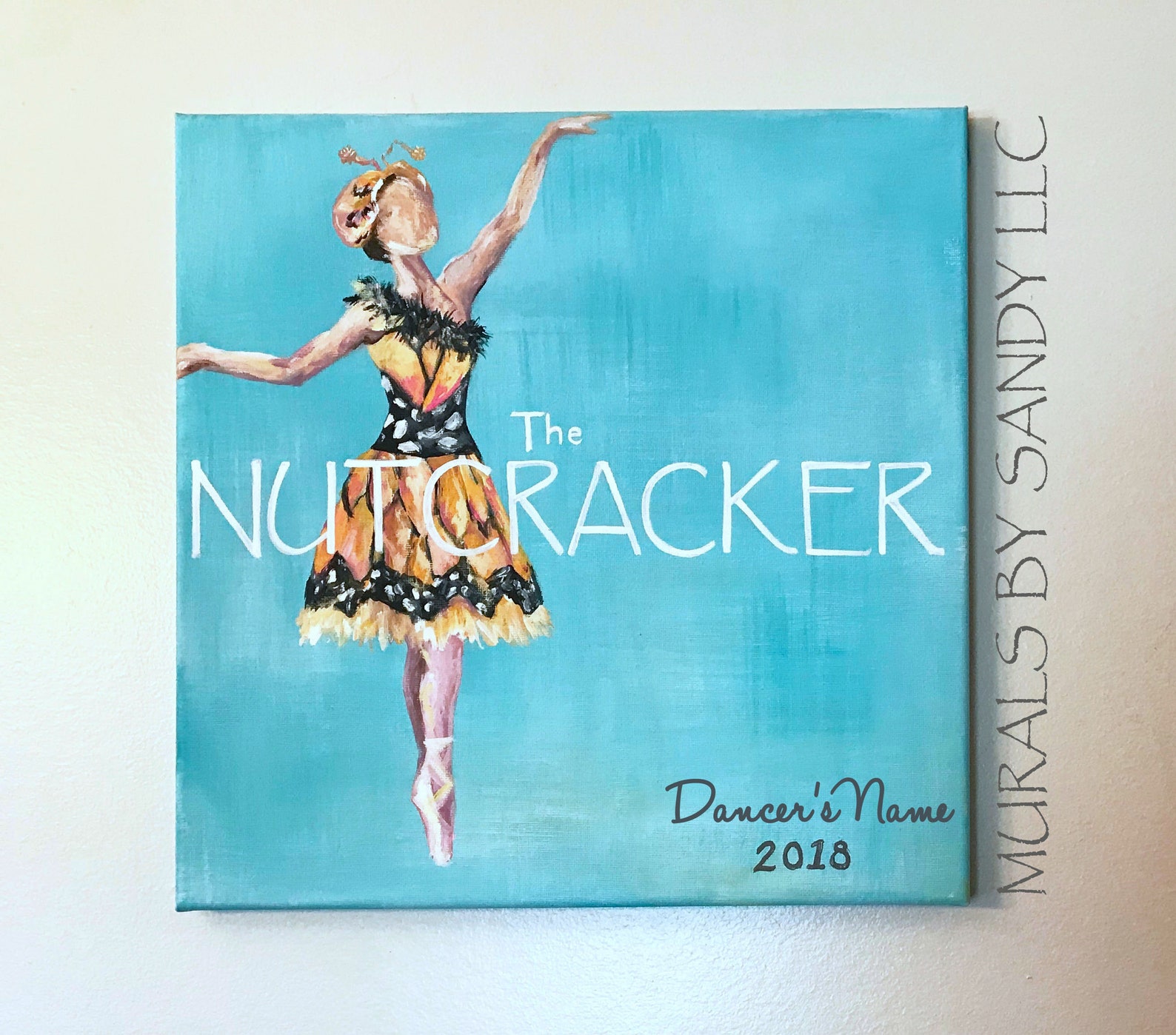 ballet gift - butterfly dancer from nutcracker painting on canvas. can order any cast role. makes a wonderful gift for any perfo
