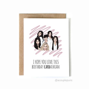 CARDashian // Cartão de feliz aniversário, Cartão de aniversário engraçado, Cartão Kardashian,