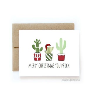 Merry Christmas prik / / kerstkaart van de Cactus, Cactus, Cactus, grappige kerstkaart vakantie kaart, Kerstmis, Cactus Card,