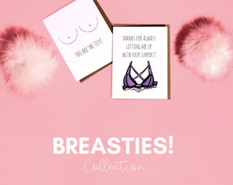 Breasties Bundle  //  Pack of Cards, Wedding Cards, Cards for Friend, Cute Cards, Greeting Card Pack
