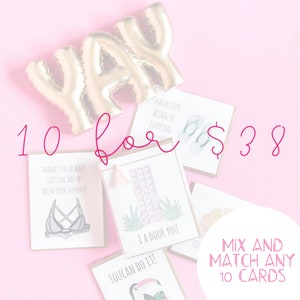 10 pour 38 Mix & Match // Pack de cartes, Pack de cartes de voeux, Cartes drôles, Cartes Punny