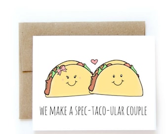 Taco Couple | Taco Valentine's Day Card, Valentine's Day Card, Funny Valentine's Day Card