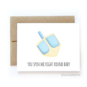 You Spin Me l Hanukkah Card, Carte Hanoukka mignonne