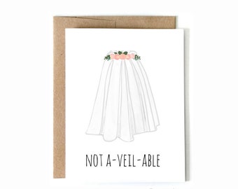 Wedding Veil Card   // Wedding Card, Bridal Shower Card, Engagement Card