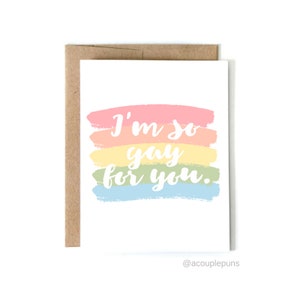 So Gay For You | Gay Valentine’s Day Card, Lesbian Valentine’s Day Card, Funny Valentine’s Day Card, LGBTQ Valentine