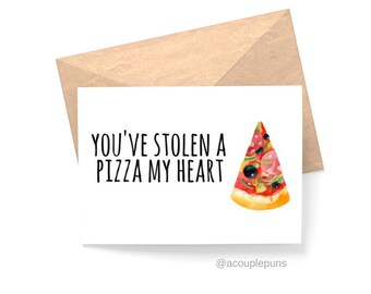 Pizza My Heart// Pizza Lover, Pizza Pun, Pizza Card, Funny Card, Punny Card