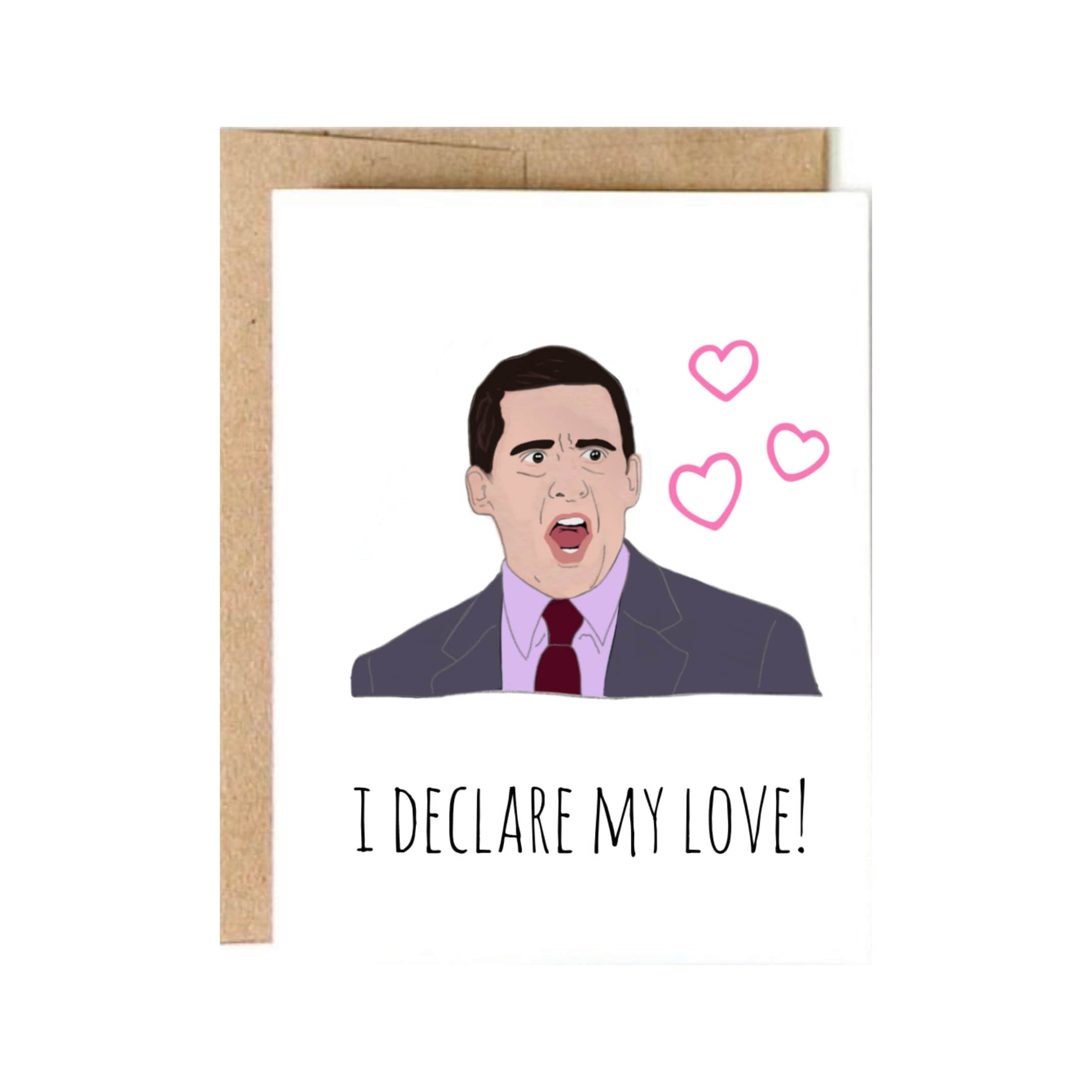Funny The Office Valentine’s Day Card | Michael Scott Love Pun Card for Boyfriend, Girlfriend, Husband, or Wife