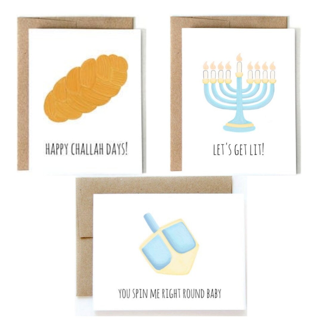Hallmark Hanukka-Karten Set – 5 Karten Mit Umschlägen, Happy Challah Days Design