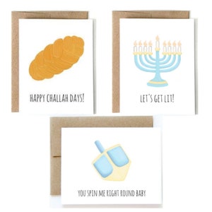 Collection de cartes Hanoukka / Paquet de cartes, cartes de vacances, cartes challah days, cartes Hanoukka, cartes Dreidel, pack de cartes de vœux