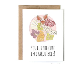 Funny Charcuterie Valentine’s Day Card | Cute Cheese & Meat Pun Love Card for Boyfriend, Girlfriend, Husband, or Wife&quot;
