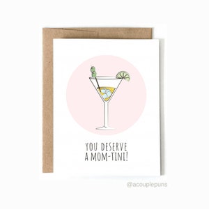 Momtini / Funny Mothers Day Card, Tarjeta para la nueva mamá, Día de la Madre de la hija
