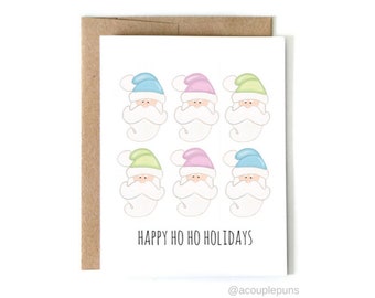 Ho Ho Holidays l Holiday Card, Christmas Card, Funny Christmas Card, Santa Card