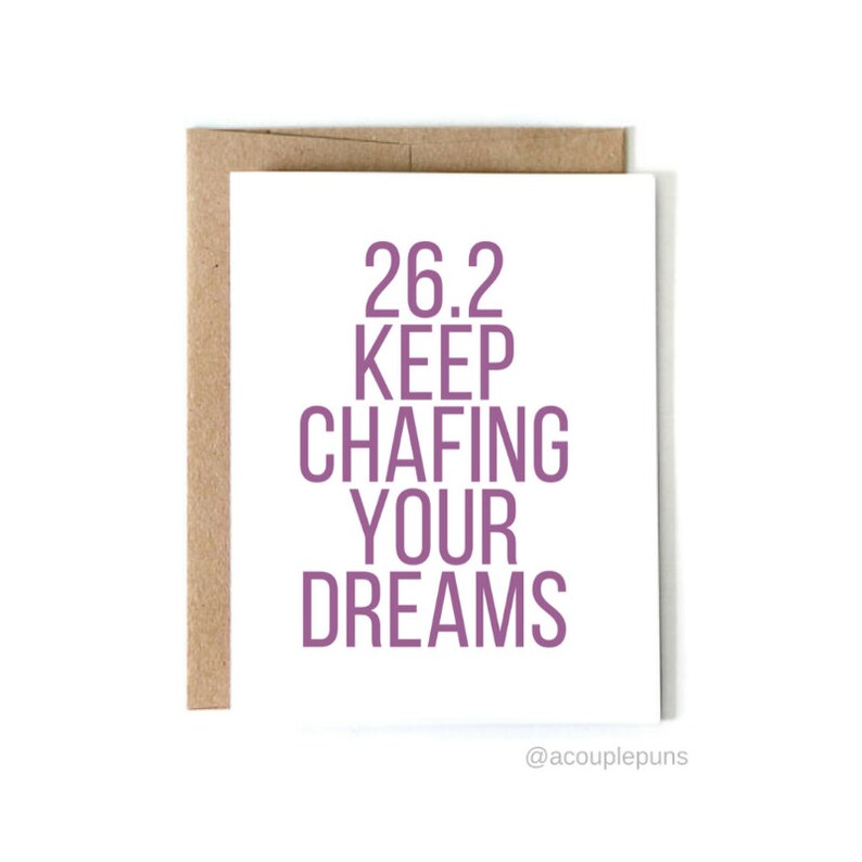 Marathon Card // Running Gift Gift for Runner Runner Gift Etsy