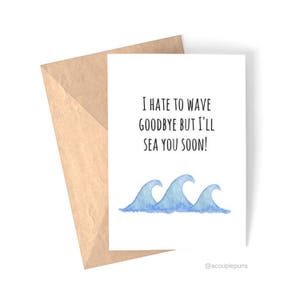 Sea You Soon // Cartão de relacionamento de longa distância, cartão de saudades, presente de longa distância, cartão Milso, cartão engraçado, cartão para ele, depósito, marinha