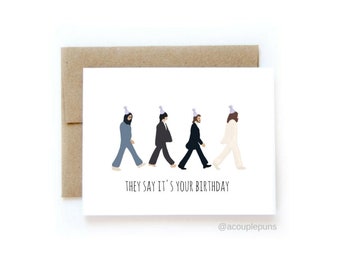 FICHIER NUMÉRIQUE - Anniversaire des Beatles // Carte d'anniversaire des Beatles, Carte des Beatles, Carte des Beatles pour l'anniversaire, Carte d'anniversaire