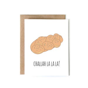 Carte de Hanoucca la la la l, carte de Hanoucca drôle, carte de hallah