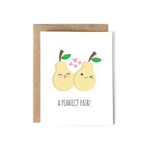 Pearfect Pair / carta per amico, carta divertente, carta per lei, carta per lui, biglietto di San Valentino