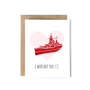 Digitaler Download - I Kriegsschiff You | Navy Valentinstag Karte, US Navy Valentine