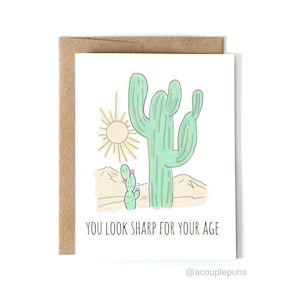 Usted mira afilado / / tarjeta de cumpleaños, tarjeta de amante de la planta, tarjeta de cumpleaños de cactus, tarjeta de cumpleaños divertida, tarjeta de cumpleaños suculenta