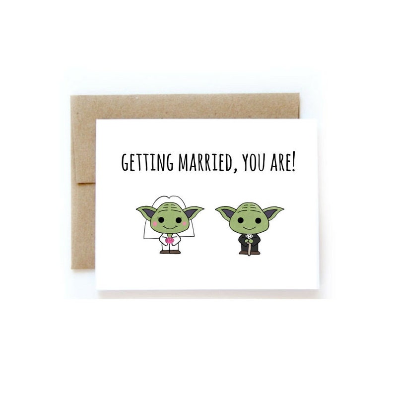 DIGITAL DOWNLOAD Married, You Are l Yoda Wedding Card, Star Wars Wedding Card image 1