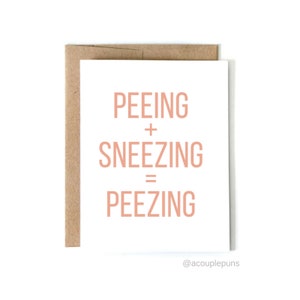 Tarjeta de Peezing, tarjeta de embarazo divertida, tarjeta de la niña del bebé, tarjeta del niño del bebé, tarjeta del bebé neutral, nueva tarjeta del bebé