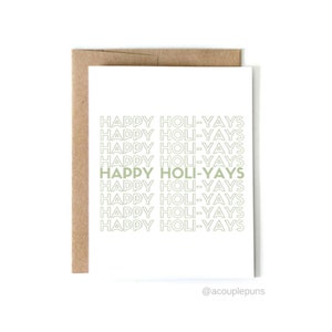 Happy HoliYAYs Green l Tarjeta de Navidad, Tarjeta de Vacaciones, Lindas Tarjetas de Navidad