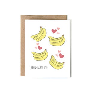Lustige Bananen Valentinstag Karte | Niedliches Wortspiel Karte für Freund, Freundin, Mann oder Frau | Romantisch & Silly Paare Karte