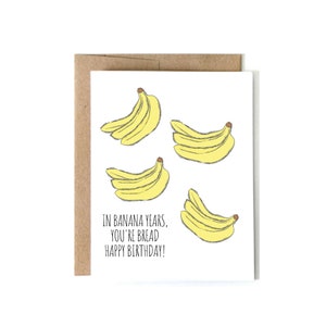 Bananenbrot Karte | Geburtstagskarte, Lustige Geburtstagskarte, Geburtstagskarte Erwachsene