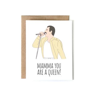 Tarjeta del Día de la Reina madre / Tarjeta Freddie Mercury, Tarjeta del Día de la Madre, Tarjeta para mamá