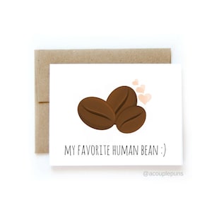 Grano de café // Tarjeta de San Valentín, tarjeta de san Valentín de café, tarjeta de san Valentín divertida, regalo amante del café