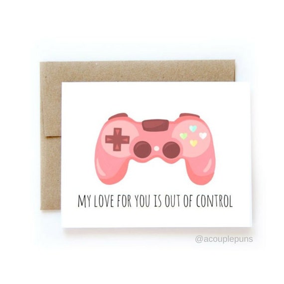 Out of Control Gamer Valentine's Day Card - Etsy Out of Control Gamer Valentine's Day Card - Etsy