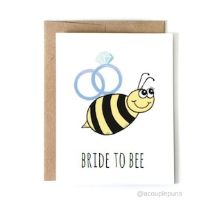 Bruid aan Bee l bruiloft kaart, Wedding Card, engagement Card, leuke bruiloft kaart, bruid als kaart, gefeliciteerd Wedding Card