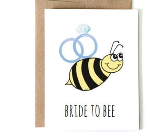 Mariée à abeille l carte de mariage, carte de mariage, carte de fiançailles, carte de mariage mignon, mariée à être carte, Carte de mariage félicitations
