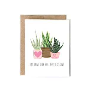 Grappige plant Valentijnsdagkaart | Leuke woordspeling voor plantenliefhebbers | Romantische en schattige liefdeskaart voor hem of haar