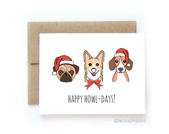 Happy Howldays | Dog Christmas Card, Christmas Card for Dog Mom, Christmas card for dog lover