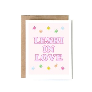 Tarjeta divertida para el día de San Valentín lésbico / Linda tarjeta de amor LGBTQ+ para novia o esposa / Regalo romántico y adorable de orgullo