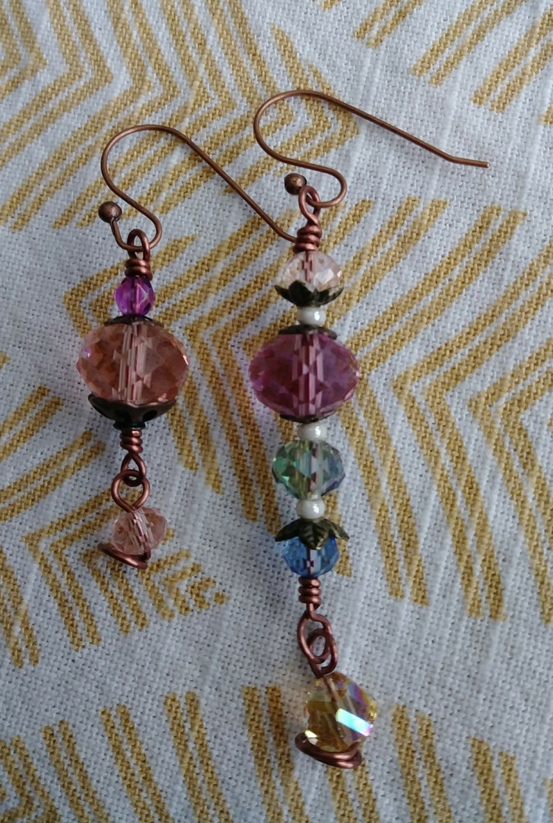 Asymetrical Crystal Dangle Drop Earrings Fit for a Princess!
