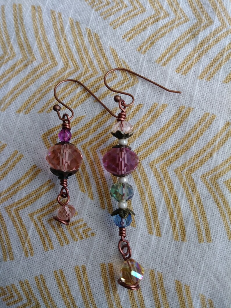 Asymetrical Crystal Dangle Drop Earrings Fit for a Princess!