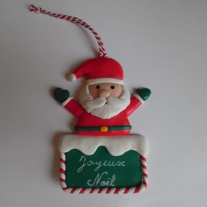 père noël en fimo décoration à suspendre