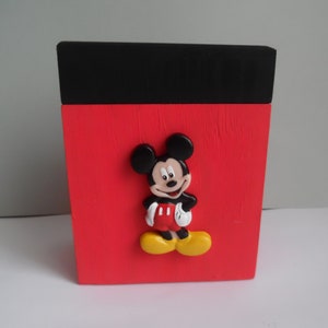 polymer clay mickey decor wooden money box image 1