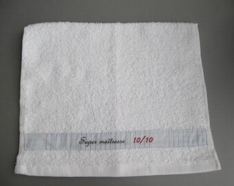 cadeau maîtresse serviette éssui mains super maîtresse