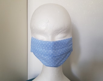 Masque de protection visage en tissu à cordons enfant