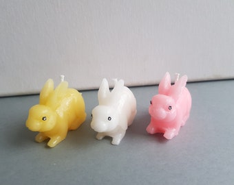 Lot de 3 Bougies décoratives lapin