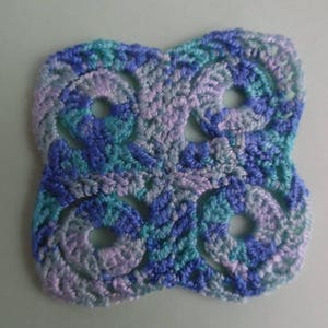 Napperons, dessous de verre bleu crochet image 3