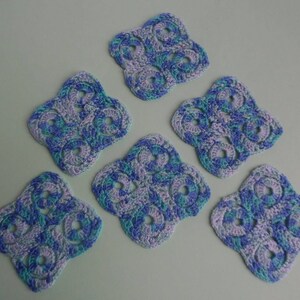 Napperons, dessous de verre bleu crochet image 2