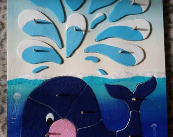 Blue whale Floralie puzzle.