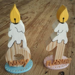 Wooden candle numbers for a birthday