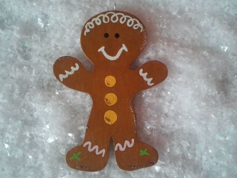 Wooden Christmas ornament gingerbread man