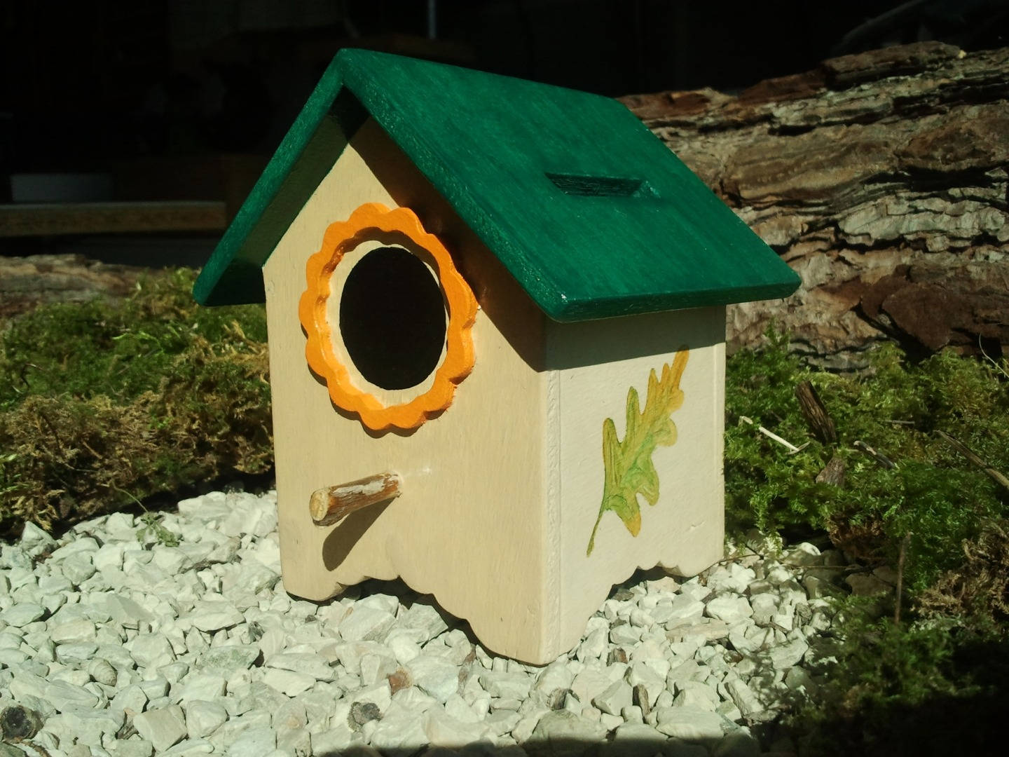 Cabane à Oiseaux Tire-Lire en Bois Peint et Vernis