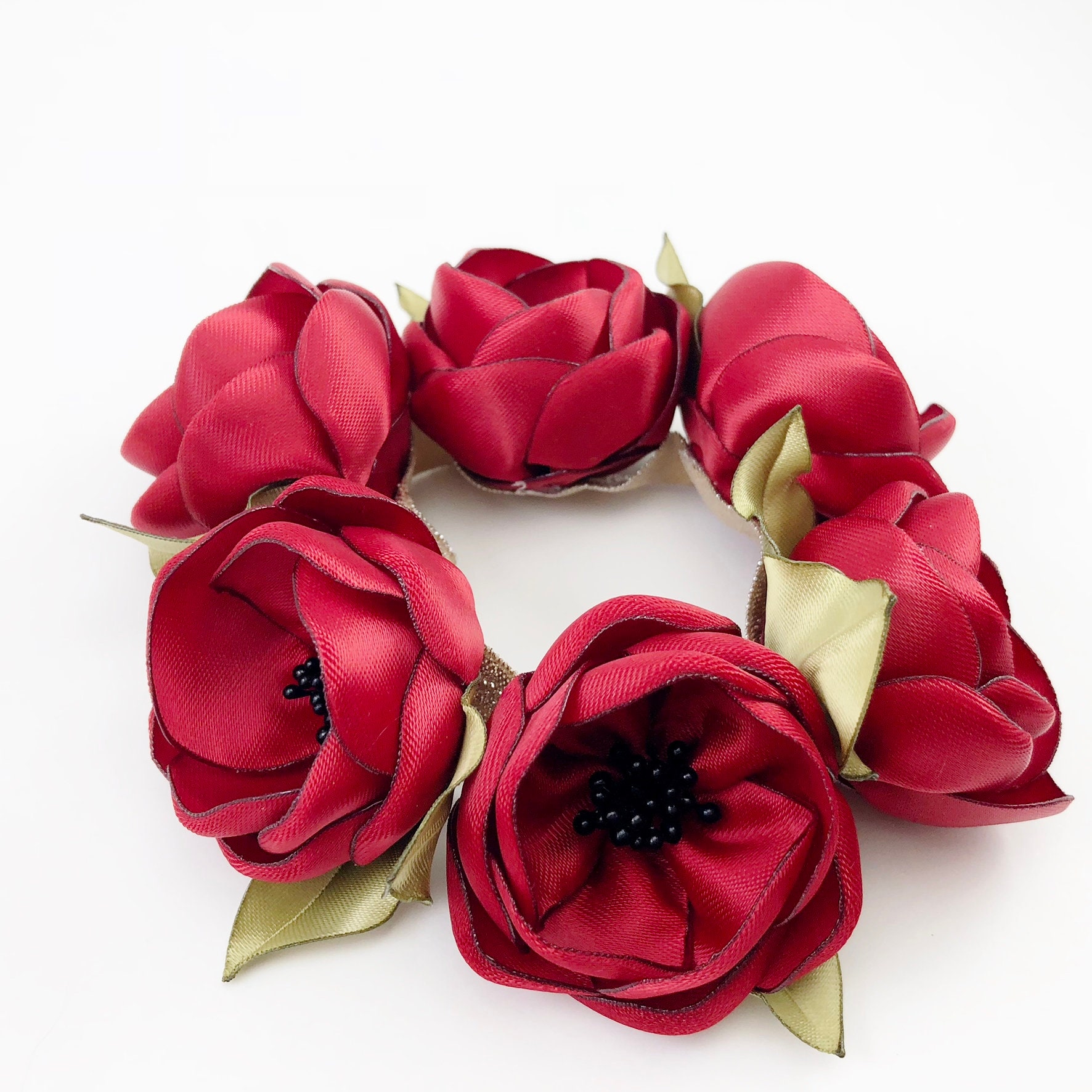 Satin Flowers Hair Bun Wrap Bridal Hair Bun Ballet Bun Wrap. Etsy